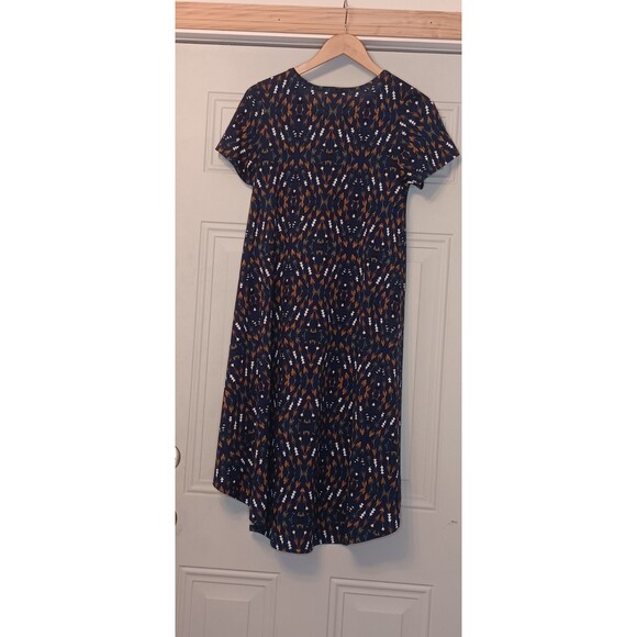 Lula Roe Pullover Short Sleeve T-Shirt Dress SIZE: XS BLUE MULTICOLOR DESIGN - Picture 2 of 5